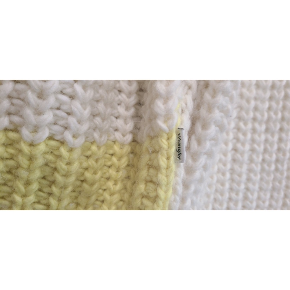 WRANGLER | Striped Mock Neck Balloon Sleeve Chunky Pullover Knit Sweater S - Picture 3 of 8